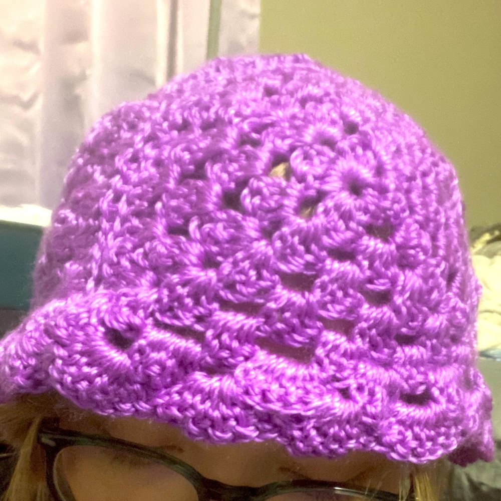 Purple bucket hat crochet